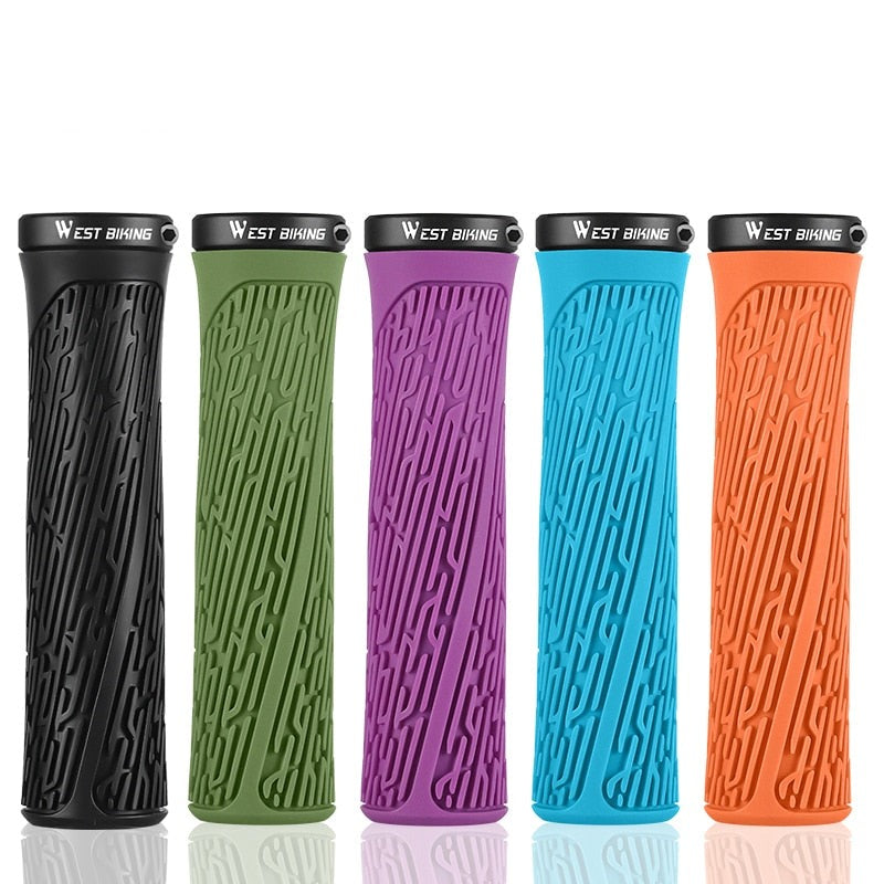 Silicone Bicycle Grips MTB Road Bike Handlebar Cover Shockproof Cycling Colorful Soft Rubber Anti-Slip Lock On Grips