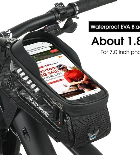 Bicycle Bag Front Frame MTB Bike Bag Waterproof Touch Screen Top Tube 6-7.2 Inch Phone Bag Case Cycling Accessories