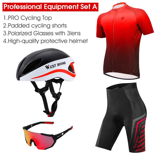 Load image into Gallery viewer, Professional Cycling Set MTB Bike Clothing Racing Bicycle Clothes Uniform Summer Quick-dry Cycling Jersey Set
