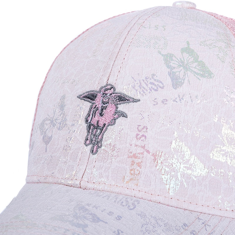 Stylish Women's Cap Summer Trucker Hats For Women Fashion Flying Horse Embroidery Baseball Cap Outdoor Streetwear Hat Cap