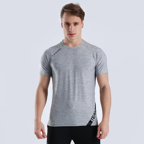 Load image into Gallery viewer, Men Gym Fitness Short Sleeve Top T-Shirt Male Running Sweatshirt  Exercise Jogging Sportswear Compression Sport Clothes Rashgard
