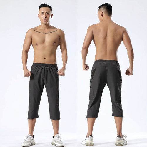 Load image into Gallery viewer, Men&#39;s 3/4 Sports Pants Running Shorts Gym Wear Fitness Workout  Tennis Basketball Soccer Training Leggings
