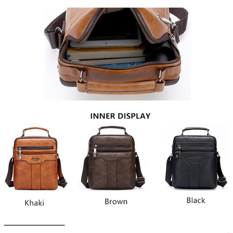 High quality Tote Fashion Business Man Messenger Bag Big Size Split Leather Bags Brand Men's Crossbody Shoulder Bags