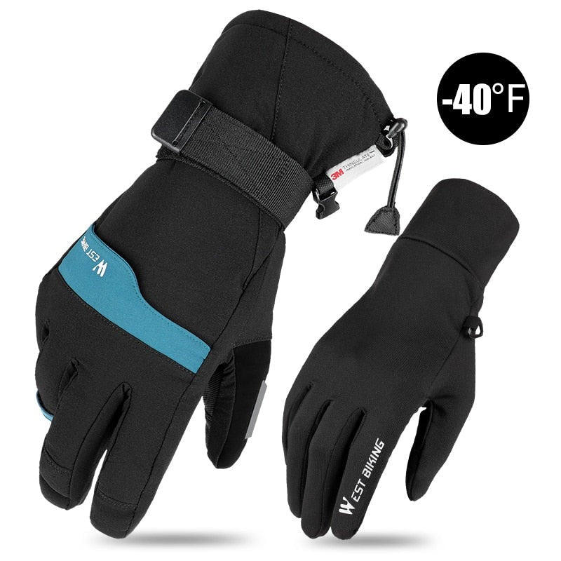 2 Pairs Suit Ski Gloves Winter Super Warm 3M Thinsulate Snowmobile Touch Screen Motorcycle Cycling Sports Gloves