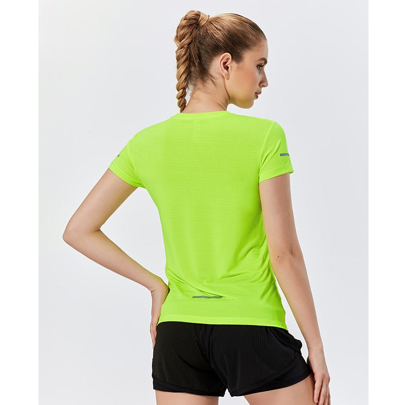 Gym Women's Sport Shirts Quick Dry Running T-shirt Sleeve Fitness Clothes Tees Gym Yoga Women Running Set Workout Clothes