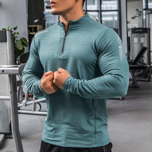 Load image into Gallery viewer, Mens Gym Compression Shirt Male Rashgard Fitness Long Sleeves Running Clothes Homme Tshirt Football Jersey Sportswear Dry Fit
