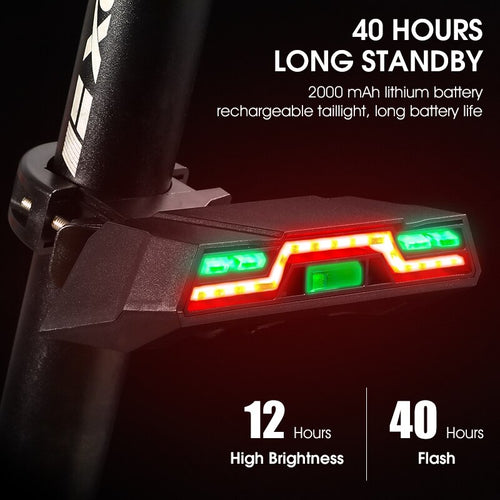 Load image into Gallery viewer, Bike Turn Signal Light Smart Remote Control Direction Indicator USB Rechargeable MTB Bicycle Lamp Cycling Taillight
