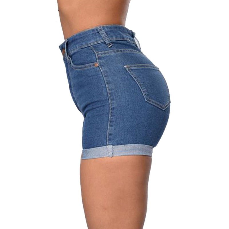 Women Denim Shorts Fashion Summer High Waist Wide-Legged Shorts Loose Blue Short Jeans Sexy Hemming Wash female Jeans