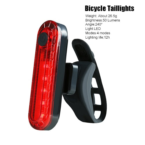 Professional Bicycle Light Waterproof USB Rechargeable Cycling Flashlight MTB Road Bike LED Headlight Rear Lamp