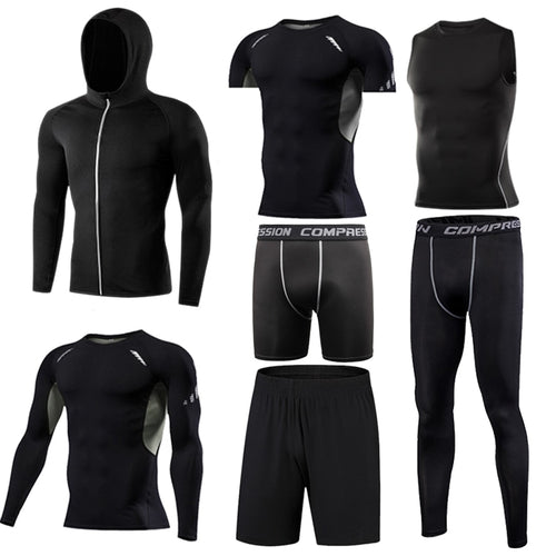 Load image into Gallery viewer, Men&#39;s running sets Gym Tight Sport Clothing Basketball Training Tracksuit Fitness Jogging Sports Wear Compression Sports Clothes
