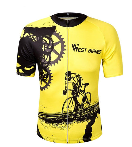 Bike Short Sleeve Team Women/Men Yellow Spandex Cycling Jersey Tops/Short Sleeve Bike Clothing Summer Cycling Jersey