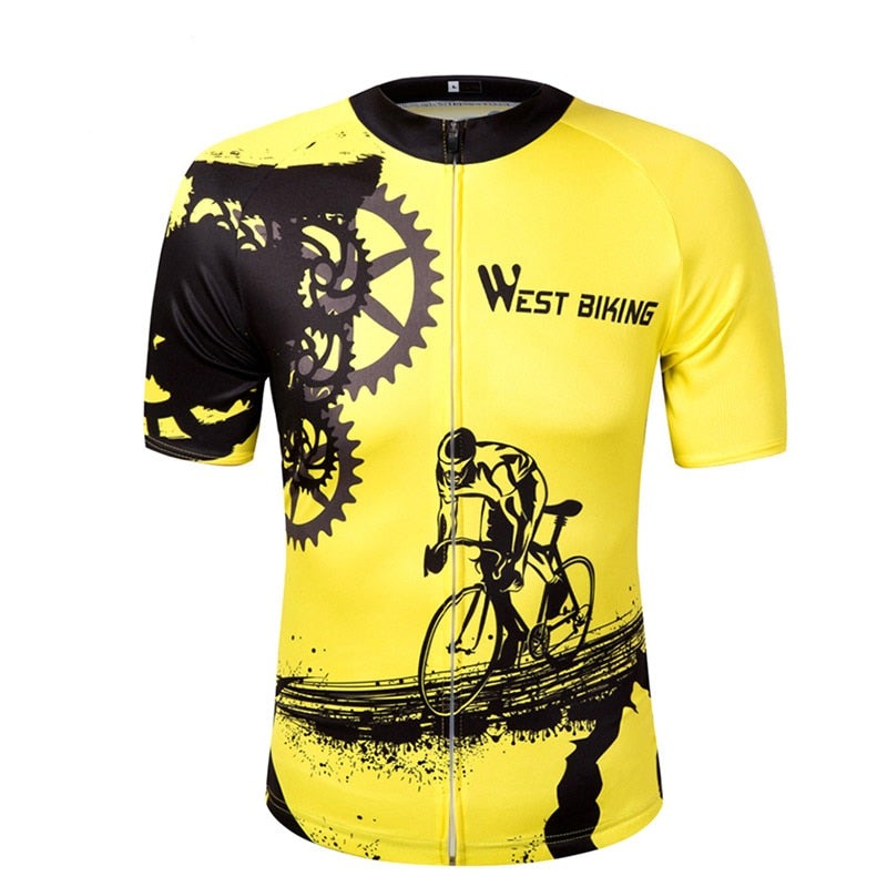 Bike Short Sleeve Team Women/Men Yellow Spandex Cycling Jersey Tops/Short Sleeve Bike Clothing Summer Cycling Jersey