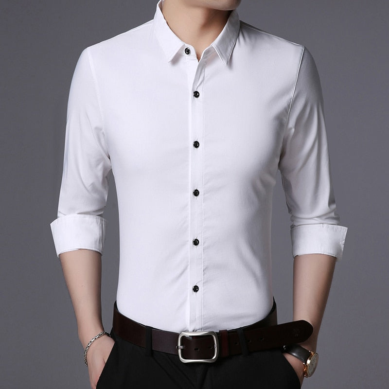 Fashion Brand Designer Shirt Men Dress Shirts Slim Fit Streetwear Long Sleeve Korean High Quality Casual Men Clothes