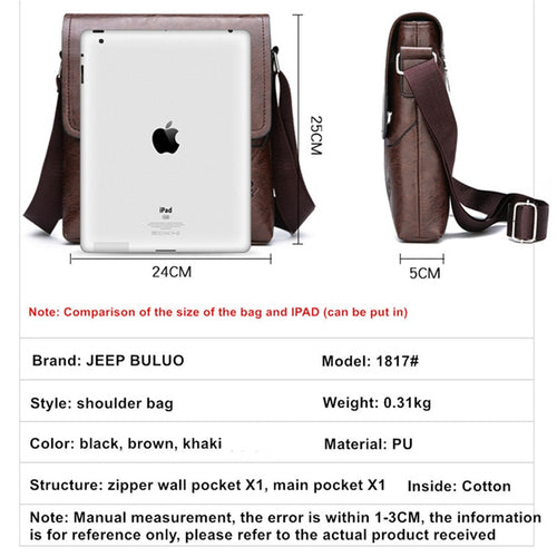 Load image into Gallery viewer, Capacity Messenger Fashion Men Tote Bags Casual Men Shoulder Crossbody Bags High Quality Male Bag PU Leather Handbag

