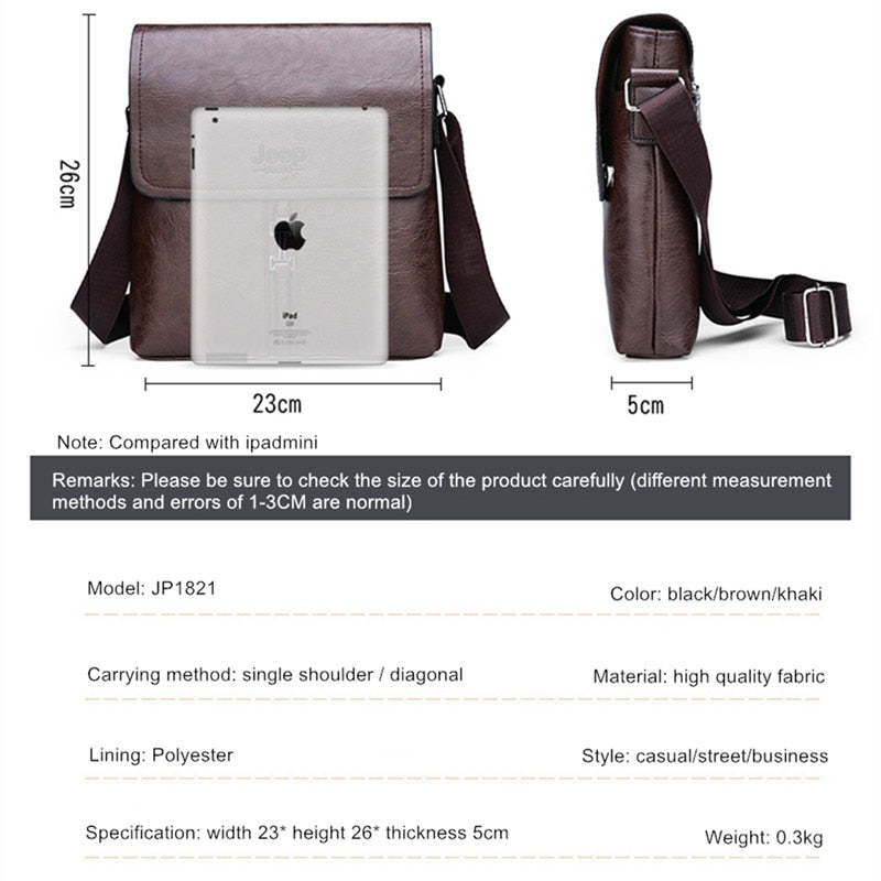 Men's Shoulder Bag Fashion Trend PU High-Quality Fabric Waterproof And Scratch-Resistant Material Messenger Bag