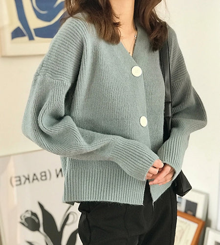 Elegant Women Cardigan Sweater Fashion V Neck Autumn Long Sleeve Knitted Jacket Designed Button Up Fall Ladies Sweater Coat