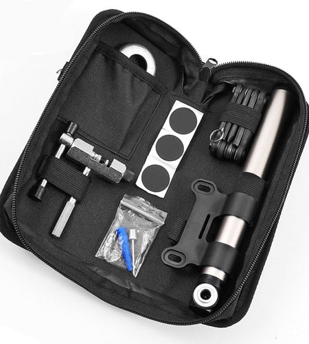 Portable Bicycle Multifunctional Tool Kits Set With Storage Bag Bike Pump Chain Cutter Cycling Tire Repair Tools