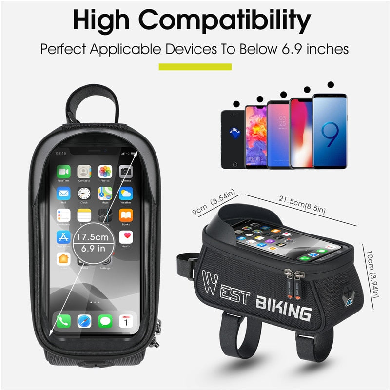 Bicycle Bag Sensitive Touch Screen Bike Phone Bag Front Frame Reflective MTB Road Cycling Accessories Panniers