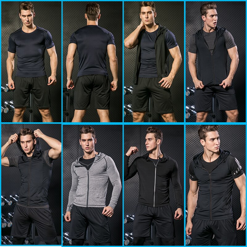 Men's Tracksuit Compression Sports Suit Gym Fitness Clothes Running Jogging Sportwear Training Exercise Workout Tight Dry Fit