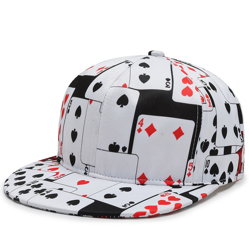 Poker Letters print Baseball Caps for men women cotton Casual sport Snapback cap hat fashion Hip Hop Caps