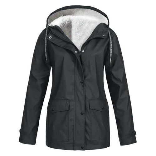 Load image into Gallery viewer, Women&#39;s Autumn Winter Plus Velvet Outdoor Jacket Windproof Waterproof Mountaineering Hooded Coat
