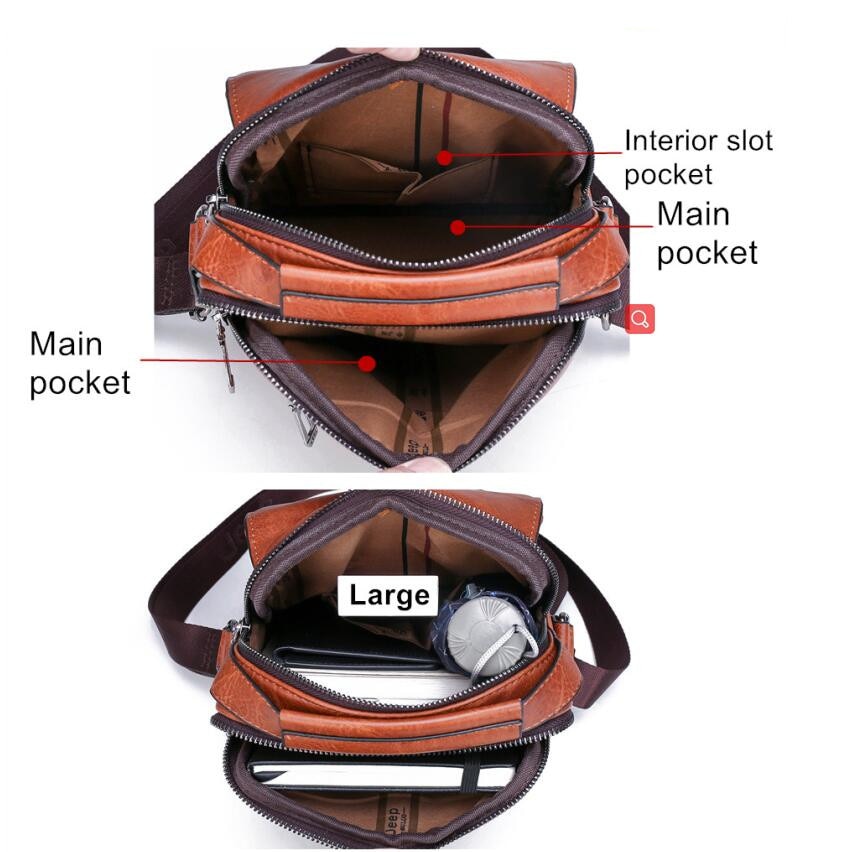 Man's Tote Hand Bag Crossbody Business Casual Daypacks Leather 2020 New Men Fashion Messenger Shoulder