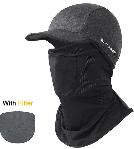 Summer Cycling Headwear Face Cover With Filter Men Women Ice Silk Anti-UV Sports Fishing Running Balaclava Cap