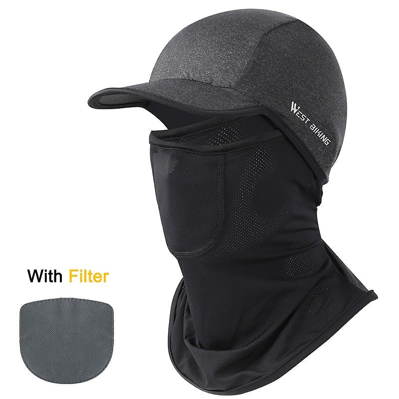 Summer Cycling Headwear Face Cover With Filter Men Women Ice Silk Anti-UV Sports Fishing Running Balaclava Cap