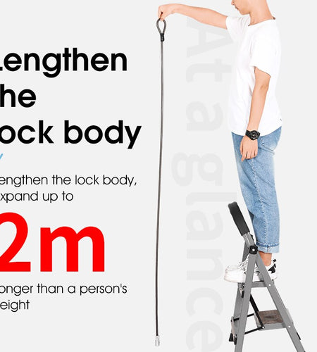 2M Lengthen Bike Lock Anti Theft Security MTB Road Bicycle Cable Lock Electric Bike Motorcycle Cycling Accessories