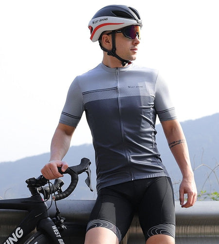 Summer Cycling Jersey Short Sleeve Casual Men's Sport Top Quick Dry MTB Road Bike Team Uniform Bicycle Wear Clothing