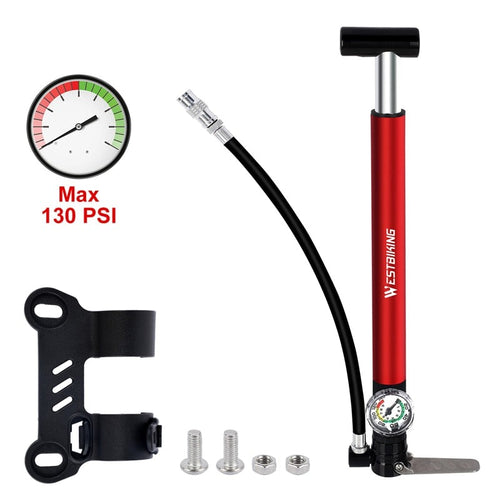 Load image into Gallery viewer, Alloy Bicycle Pump Hose Gauge Hand Foot Floor Bike Tire Pump 130PSI Cycling Air Inflator Presta Schrader Valve Pump

