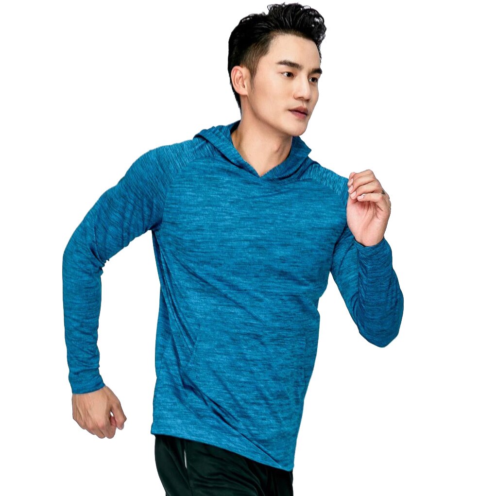 Mens Running Fitness Sports Coat Hooded Tight Hoodie Gym Soccer Training Run Jogging Quick Dry Breathable Sports Clothing