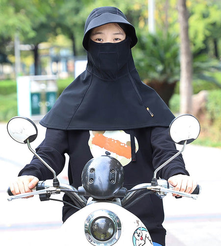 Winter Big Brim Headgear Motorcycle Cycling Balaclava Hood Warm Fleece Windproof Ski Fishing Women Men Bike Hat Cap