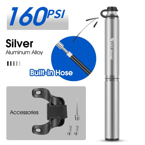 Load image into Gallery viewer, Portable Mini Bike Pump High Pressure With Hose Mountain Road Bicycle Schrader Presta Valve Alloy Cycling Inflator
