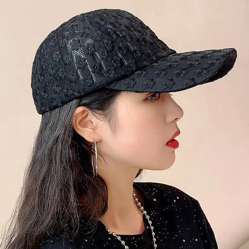 Load image into Gallery viewer, Summer lace flowers breathable Outdoor Sports Sun Cap for Women Men Fashion Snapback Hat High Quality Adjustable Baseball Hat
