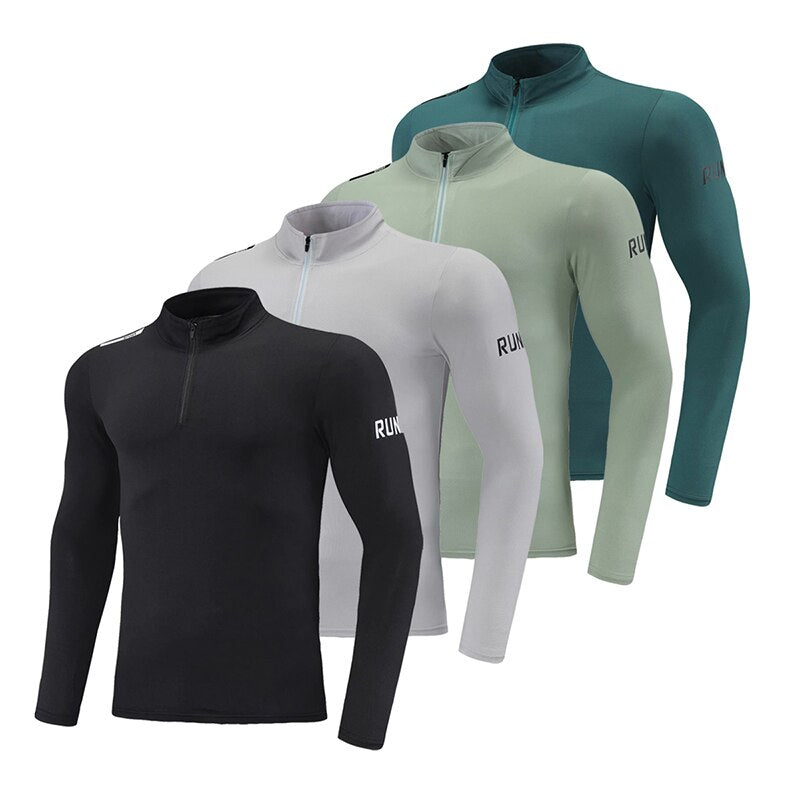 Men Fitness Sport Uniform Long Sleeve Compression Tshirt GYM Male Running Sweatshirt Tops Bodybuilding Tee Homme Outdoor Clothes