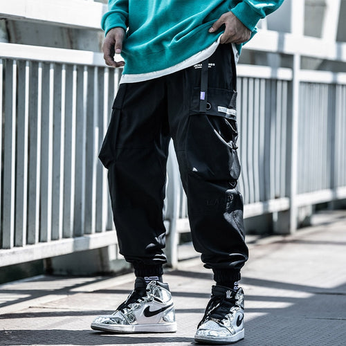 Load image into Gallery viewer, Hip Hop Harem Pants Men Streetwear Joggers High Street Casual Pockets Male Streetwear Black Harajuku
