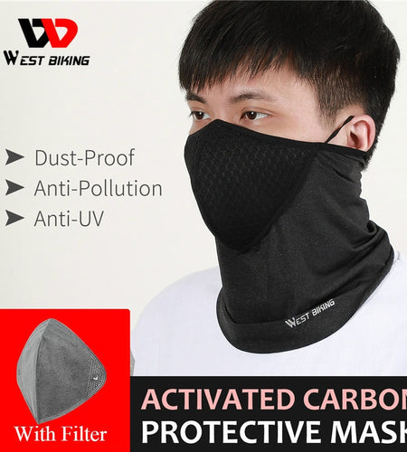 Summer Sports Scarf With Activated Carbon Filter Anti Pollution Anti-UV Breathable Running Bandana Cycling Headwear