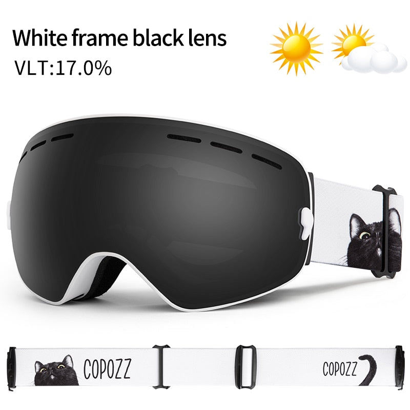 Professional Ski Goggles Double Layers Lens Anti-fog UV400 Big Ski Glasses Skiing Snowboard Men Women Snow Goggles