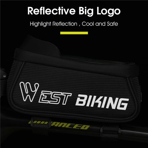 Load image into Gallery viewer, MTB Road Bicycle Bag Sensitive Touch Screen Bike Phone Bag Front Frame Reflective Cycling Accessories Panniers
