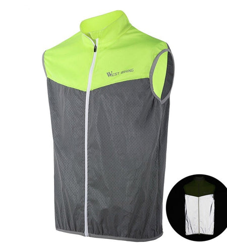 Reflective Cycling Vest Men Women Safety Bike Vests Sleeveless Breathable Quick Drying Bicycle Jacket Sports Vest