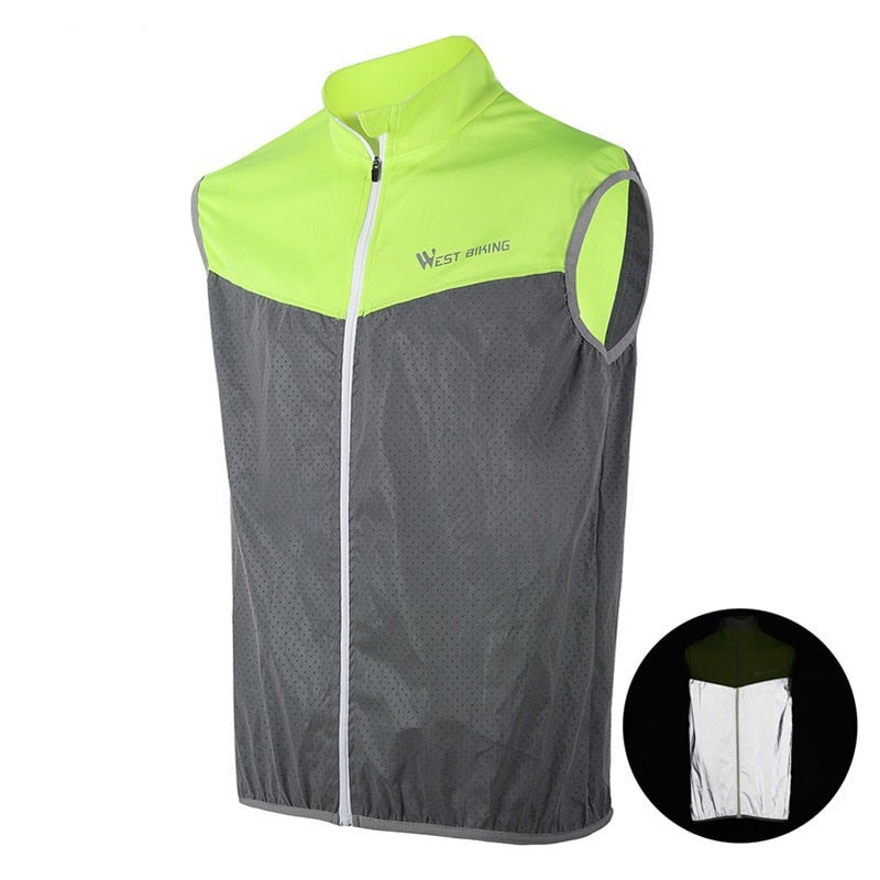 Reflective Cycling Vest Men Women Safety Bike Vests Sleeveless Breathable Quick Drying Bicycle Jacket Sports Vest