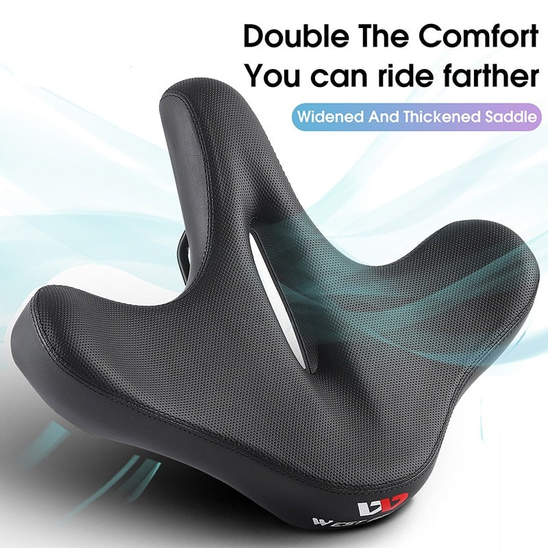 Oversize Bicycle Saddle With Taillights Ergonomic Widen Cushion MTB E-Bike Saddle Breathable Shockproof Cycling Seat
