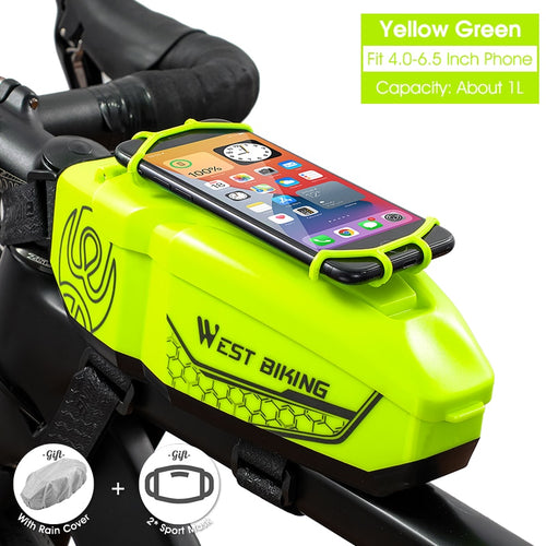 Load image into Gallery viewer, Waterproof Bicycle Bag With 4-6.5 Inch Phone Holder Front Frame Top Tube MTB Bike Bag PC Shell Cycling Accessories
