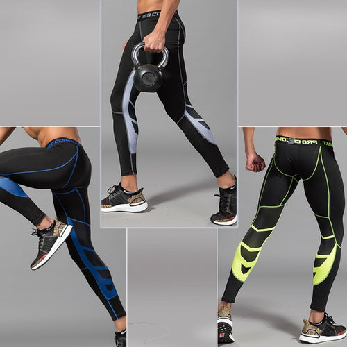 Load image into Gallery viewer, Men&#39;s Lycra Leggings Compression Sports Pants Cycling Running Basketball Football Sweatpants Fitness Tights Trousers Rash Guard
