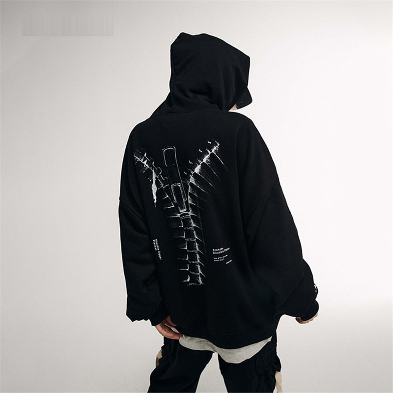 Loose Oversized Hoodie Sweatshirt 2021 Autumn Black Pullover Men Harajuku Hoodies Hip Hop Streetwear WB306