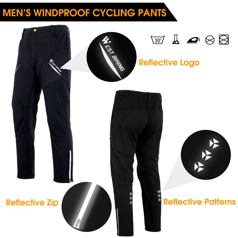 Winter Cycling Pants Warm Fleece Sport Running Pants Windproof MTB Bike Riding Pants Fitness Bicycle Men's Trousers