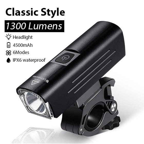 3000 Lumen Bike Light 3 LED 5200mAh USB Rechargeable MTB Front Rear Lamp Waterproof Flashlight With 2 Brackets