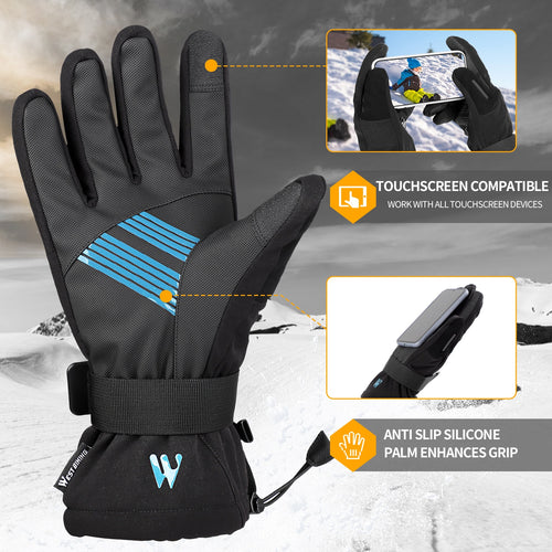 Load image into Gallery viewer, 2 Pairs Suit Ski Gloves Winter Super Warm 3M Thinsulate Snowmobile Touch Screen Motorcycle Cycling Sports Gloves
