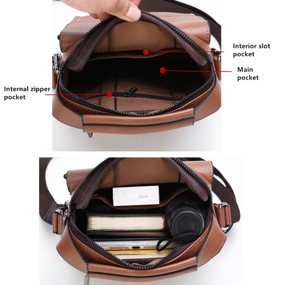 High Quality Leather Crossbody Bags For Men Shoulder Messenger Bag Business Casual Fashion Tote Bags